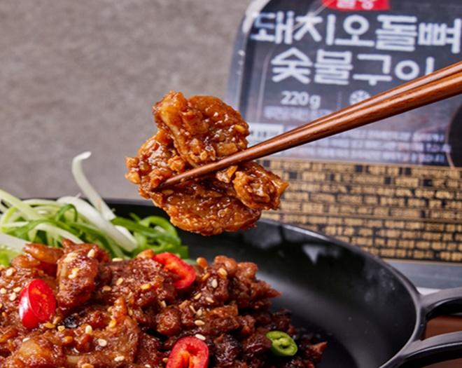 [특허] 약선푸드 불향 돼지오돌뼈 숯불구이 220g 1팩 (매운맛, 순한맛) 옵션택1